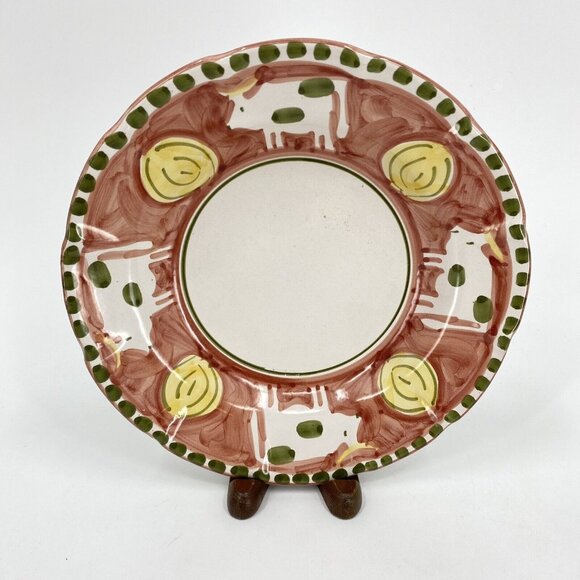 Vietri Other - Red Cows Vietri Solimene Italy Cow Bowl 9.5" Across Wide Rim